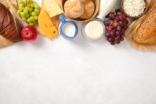 Shavuot dairy foods arranged for celebration