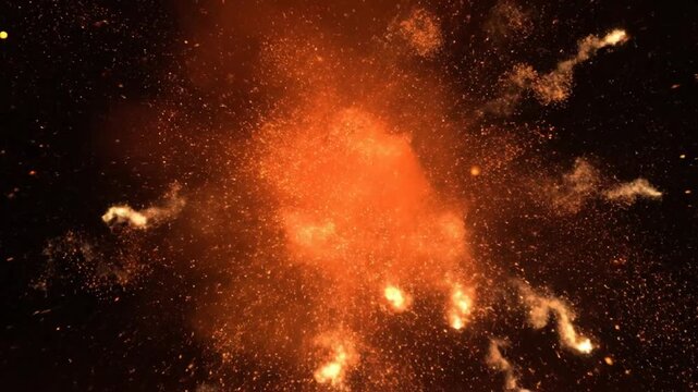 Fireworks explosion in the night sky.