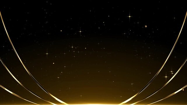 Particles Gold Awards Ribbon Frame Trailer Titles Cinematic Openers Luxury Intro Background Loop