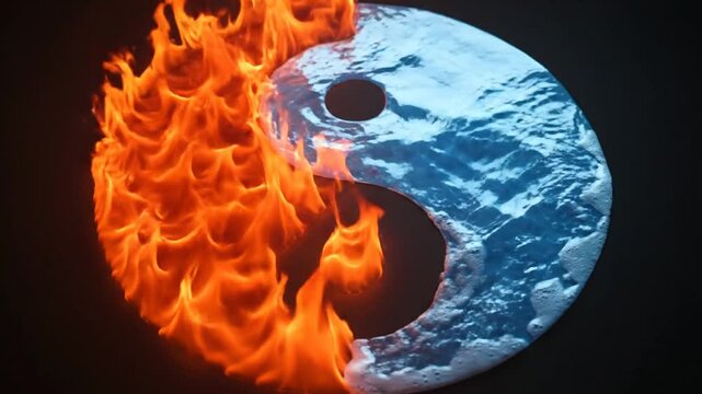 Yin Yang Fire Water Symbol.