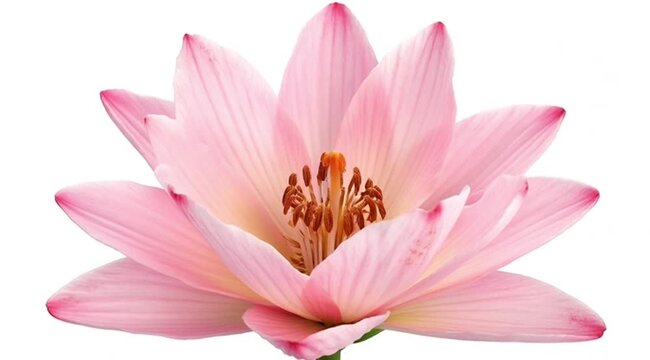 Blooming White Lily on White Background &ndash; Elegant Flower Close-Up 4K