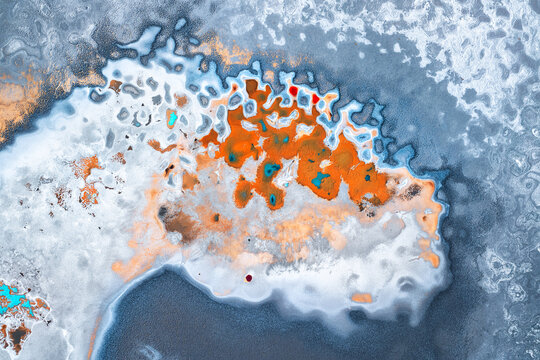 Abstract textures of Laguna Espejo salt flats