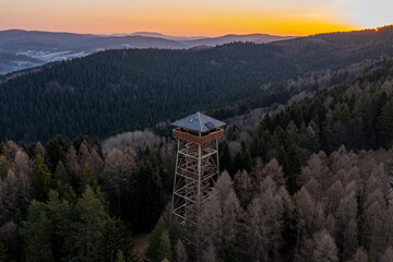 Beskid Sądecki, Malnik, Muszyna, przedwiośnie, widok z powietrza © Maciej G. Szling