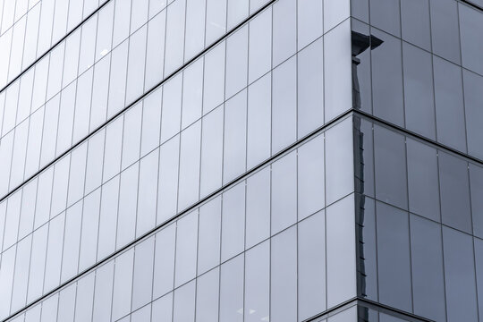 Modern glass facade of corporate building