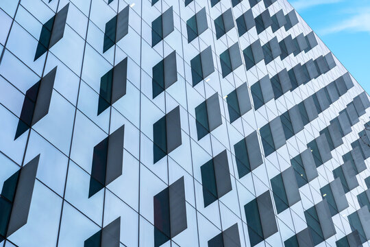 Modern business architecture with unique facade