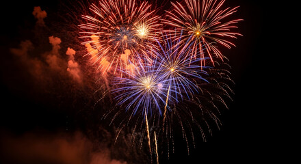Vibrant fireworks display celebrating america's independence day with patriotic colors and sparkles