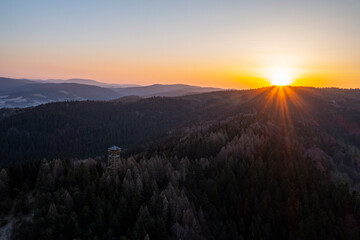 Beskid Sądecki, Malnik, Muszyna, przedwiośnie, widok z powietrza © Maciej G. Szling