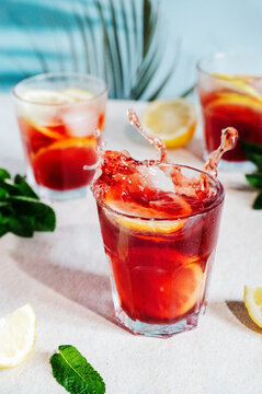 Refreshing summer splash of red wine and citrus