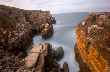 Fototapeta premium Mystical cliffs and a choppy sea. / Kocaeli - Turkey