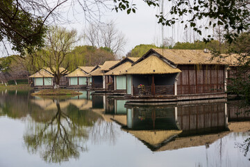 Obraz premium Ancient charm scenery of historic residences in the Jiangnan water town of Wuzhen, China