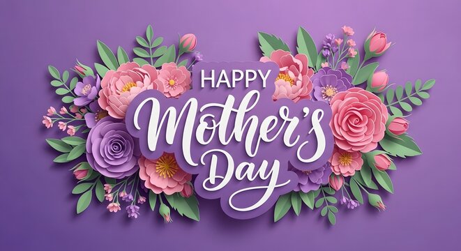 A floral arrangement with happy mother's day text