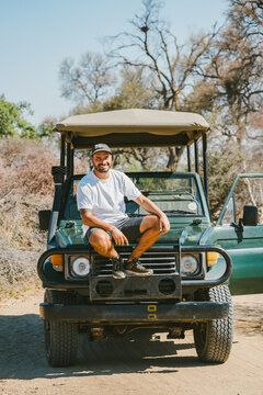 Man enjoying safari in Mahango National Park