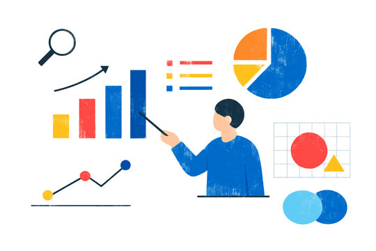 Data analysis and intelligence presentation illustration