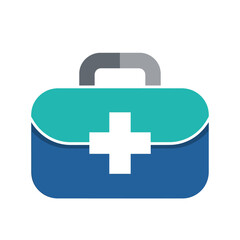 Obraz premium Medical First Aid Kit Icon Isolated on Light Background