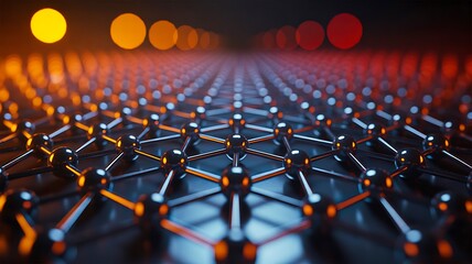 Obraz premium Abstract nanotechnology molecular network background representing science data connection and futuristic technology