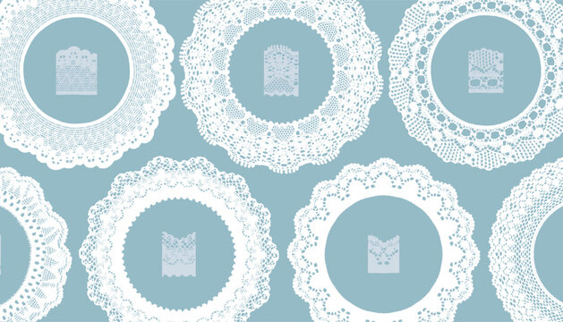 Seven Styles of White Lace Doilies
