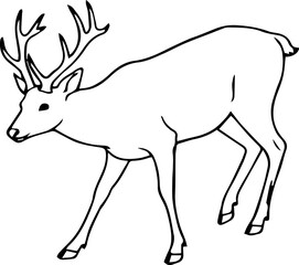 Obraz premium deer black silhouette wild life