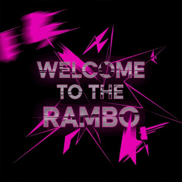 Vibrant pink welcome message on black background.