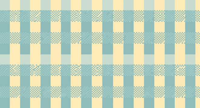 Vintage blue and yellow gingham pattern.