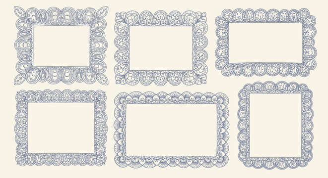 Collection of ornate picture frames.