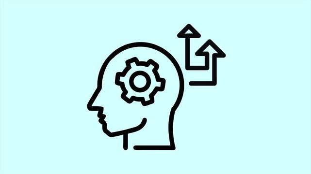 A 3d vector illustration of a human head silhouette featuring a glowing light bulb symbol to represent a business mind, creative thinking concept, and intelligent person's idea