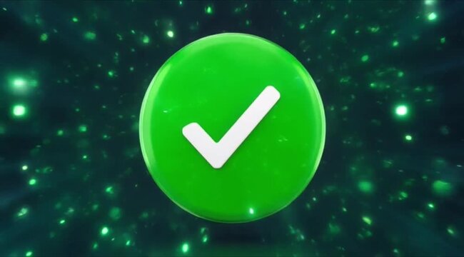 Green Checkmark Success Button - Approved, Verified, Confirmed, Done, Go Signal
