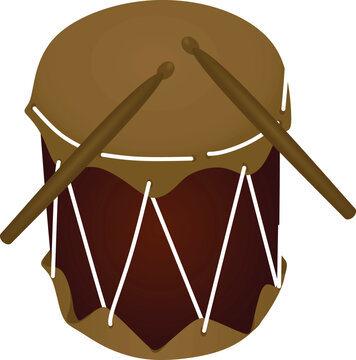Traditional leather drum. vector illustration
