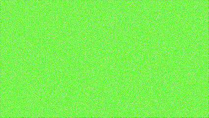 A vibrant and bright neon green background with a subtle static grain texture across the surface