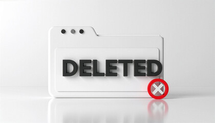 Deleted Folder Icon Concept &ndash; Digital File Removal Data Management and Storage Cleanup