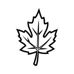 Obraz premium Maple Leaf Outline Vector Graphic vector illustration