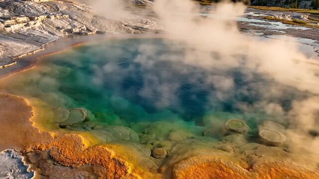 Beautiful purple and blue scillas. Beautiful meadow with spring primroses. Dry fallen leaves. Green moss.