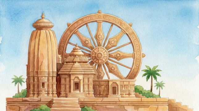 Watercolor illustration for utkal divas celebration.