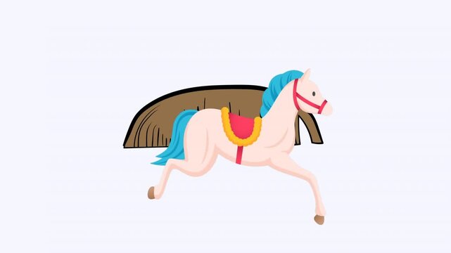 Animation of moustache icon over horse icon