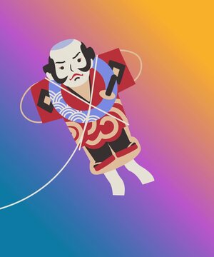 human-shaped kite
