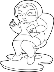 Fototapeta premium Sloth Secretary Paper Office Animal Vector Graphic Art Illustration