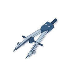 Drawing Compass Illustration Isolated on White Background - Geometry Tool for Math and Design Projects - Educational Resource