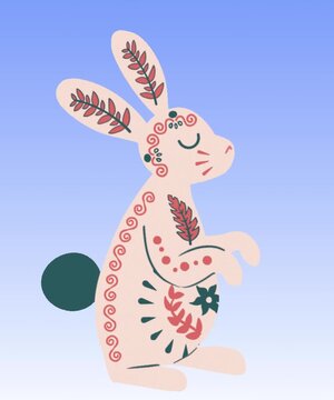 easter bunny with eggs