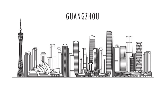 Guangzhou Skyline Illustration of Modern Architecture