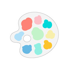 Obraz premium Colorful artist palette with various paint blobs in pastel hues 