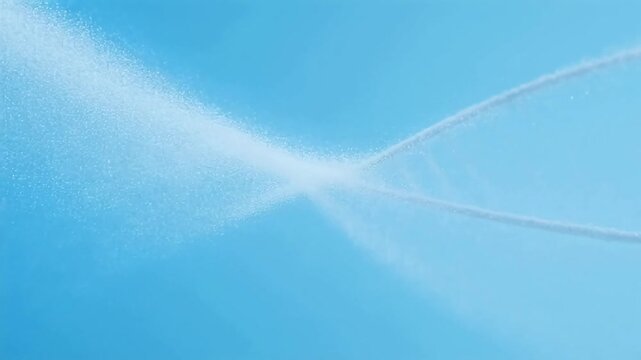 Abstract white thread against blue background