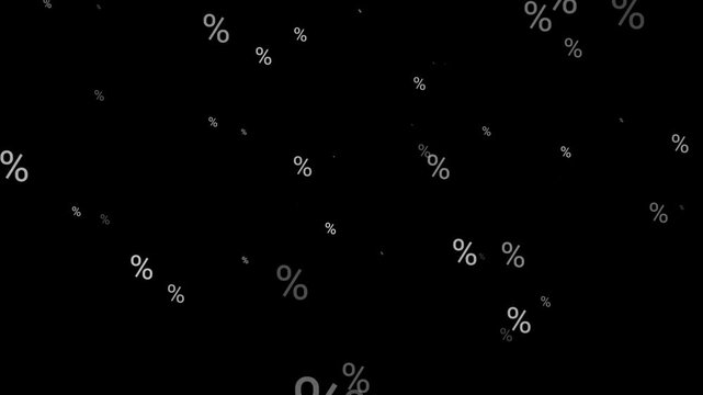 A mostly black image with scattered white percentage signs and text