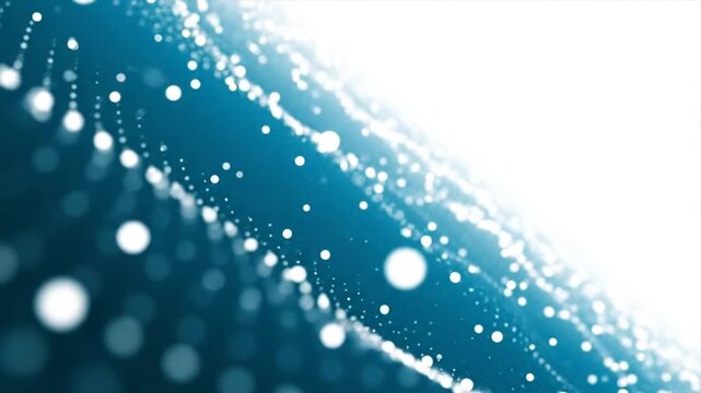 Abstract background animation with a cluster of bright, glowing white and blue particles floating in space and gradually shifting