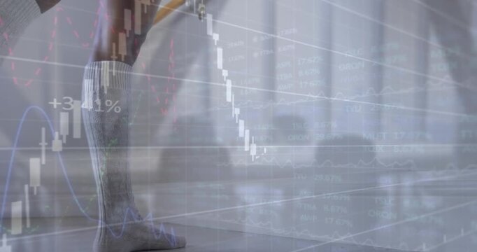 Animation of digital interface over women exercising