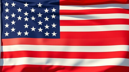 Fototapeta premium American flag waving with white stars on blue background and red white stripes symbolizing unity and freedom in the United States