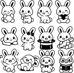 Obraz premium set of cartonn rabbits