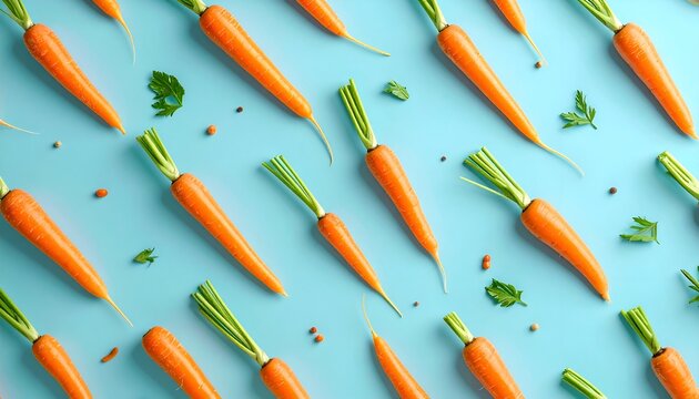 Vibrant Carrot Pattern - A Fresh and Healthy Food Background.