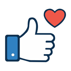 Obraz premium Like thumb social media flat icon