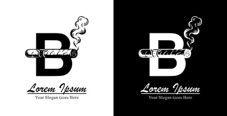 The design of the letter B logo combined with a cigar © Yohanes