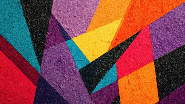 discordant. Abstract composition of clashing colors and sharp angular lines, unbalanced. wellbeing guides, coaching materials, designed for mental health education and mindfulness programs.