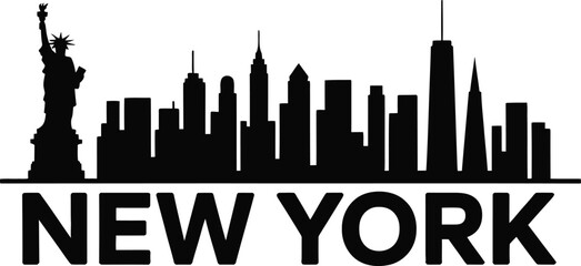 Fototapeta premium New york city skyline silhouette